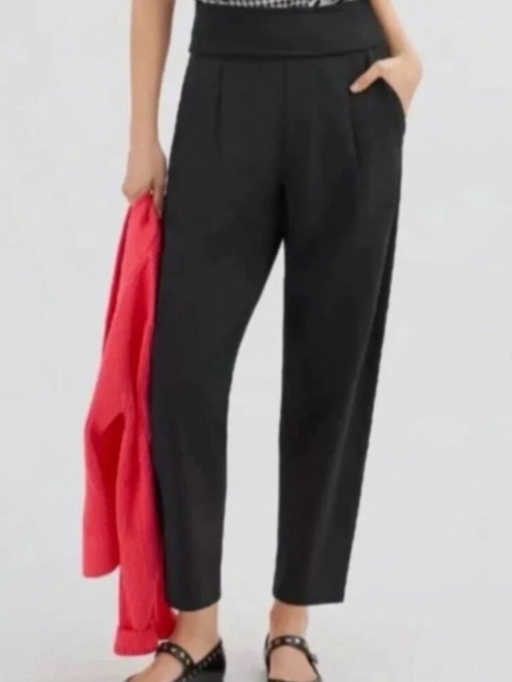 Cabi Style 4695 Black Barrel Leg Knit Pants Medium